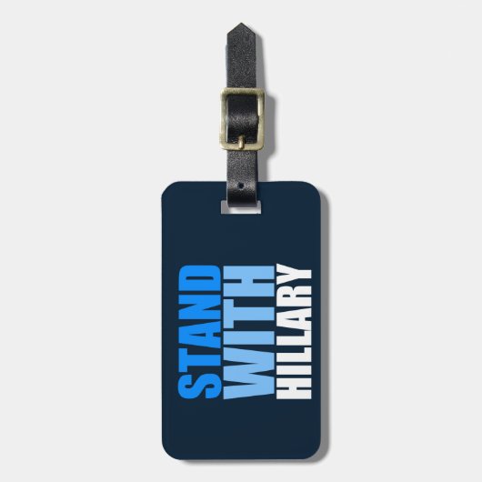 Stand mit Hillary-Blau Gepäckanhänger (Vorderseite vertikal)