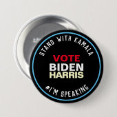 Stand mit Kamala ich spreche BIDEN HARRIS Button (Vorne & Hinten)