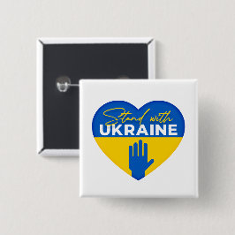Stand mit Knopf für den ukrainischen Platz Button