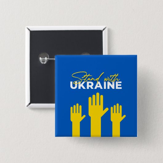 Stand mit Knopf für den ukrainischen Platz Button (Vorne & Hinten)
