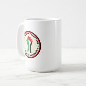 Stand mit Palästina - Faust - Flaggenfarben Kaffeetasse (Vorderseite Links)