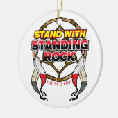 Stand mit stehendem Felsen-Wasser ist Leben Keramik Ornament (Links)