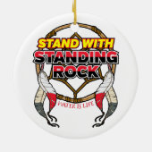 Stand mit stehendem Felsen-Wasser ist Leben Keramik Ornament (Hinten)