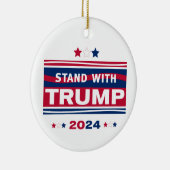 Stand mit Trump~2024~MAGA Keramik Ornament (Rechts)