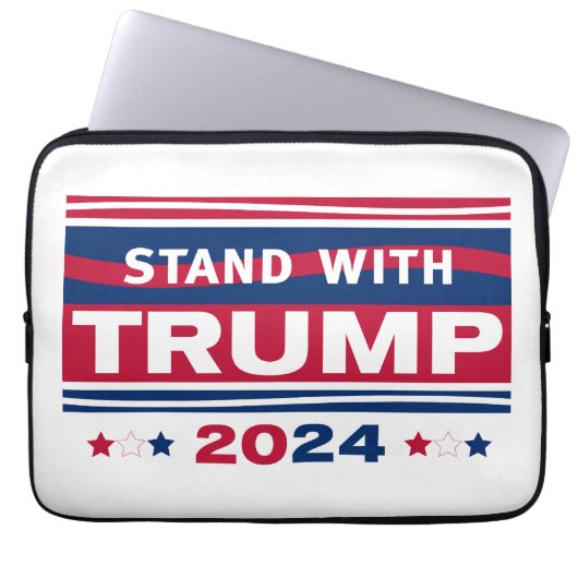 Stand mit Trump~2024~MAGA Laptopschutzhülle (Vorderseite)