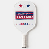 Stand mit Trump~2024~MAGA Pickleball Schläger (Rückseite)