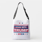 Stand mit Trump~2024~MAGA Tragetaschen Mit Langen Trägern (Rückseite)