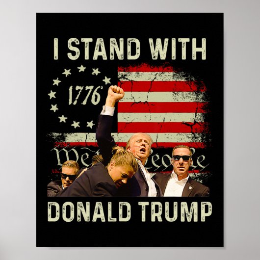 Stand mit Trump lustiger Trump 2024 Poster (Vorne)