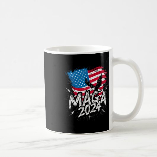 Stand mit Trump Maga 2024 Votum zum Patriotischen Kaffeetasse (Rechts)