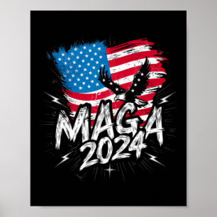 Stand mit Trump Maga 2024 Votum zum Patriotischen Poster