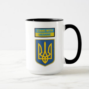 Stand mit Ukraine Patch Kaffee Tassen Cup