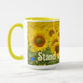 Stand mit Ukraine Sonnenblumengelb Tasse (Links)