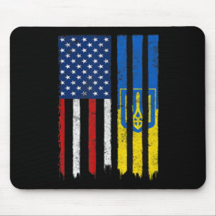 Stand mit ukrainischem amerikanischem Flaggenstolz Mousepad