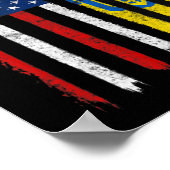 Stand mit ukrainischem amerikanischem Flaggenstolz Poster (Ecke)