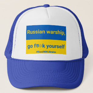 Stand mit ukrainischem LKW-Hut Truckerkappe