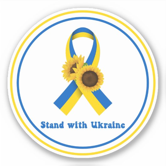 Stand mit Unterstützung der Ukraine Ribbon Vinyl D Aufkleber (Vorderseite)