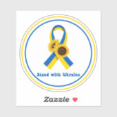 Stand mit Unterstützung der Ukraine Ribbon Vinyl D Aufkleber (Blatt)
