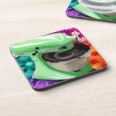 Stand Mixer Funky Abstrakt Art Green Pink Getränkeuntersetzer (Linke Seite)