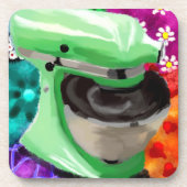 Stand Mixer Funky Abstrakt Art Green Pink Getränkeuntersetzer (Vorderseite)