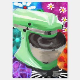 Stand Mixer Funky Abstrakt Art Green Pink Magnet