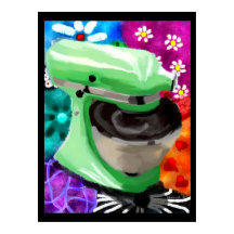 Stand Mixer Funky Abstrakt Art Green Pink
