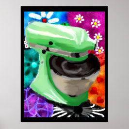Stand Mixer Funky Abstrakt Art Green Pink Poster