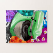 Stand Mixer Funky Abstrakt Art Green Pink Puzzle (Horizontal)