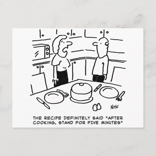 Stand nach dem Kochen Postkarte (Vorderseite)