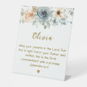 Stand Plaque with Bible Verse Ephesians 6:1-3  Sockelschild (Vorderseite)