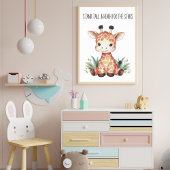 Stand Tall - Baby Giraffe Safari Kinderzimmer Art Poster