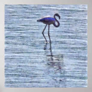 Stand Tall Flamingo Watercolor Poster
