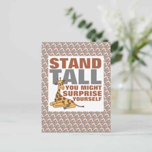 Stand Tall, Giraffe Postkarte (Stehend Vorderseite)