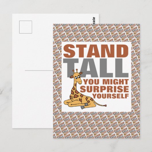 Stand Tall, Giraffe Postkarte (Vorne/Hinten)