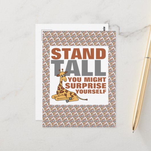 Stand Tall, Giraffe Postkarte (Vorderseite/Rückseite Beispiel)