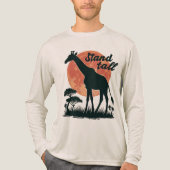 Stand Tall Giraffe Silhouette Motivational Safari Tri-Blend Shirt (Vorderseite)