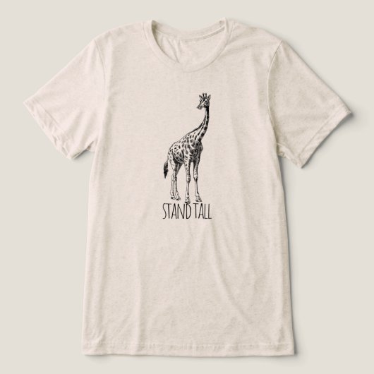 Stand Tall Graceful Giraffe Tri-Blend Shirt (Design Vorderseite)