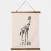 Stand Tall Graceful Giraffe Wandteppich Mit Holzrahmen (Vorderseite)