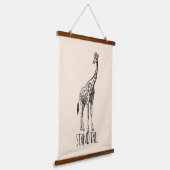 Stand Tall Graceful Giraffe Wandteppich Mit Holzrahmen (Gewinkelt)