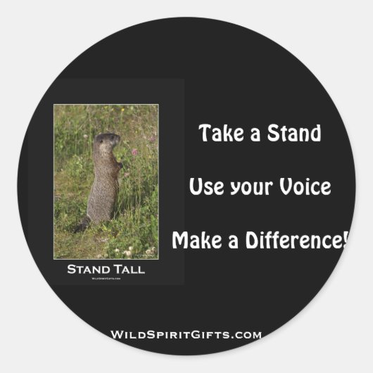 Stand Tall Marmot Sticker (Vorderseite)