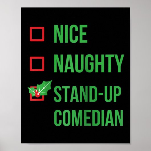 Stand-up Comedian Funny Pajama Weihnachtsgeschenk Poster (Vorne)