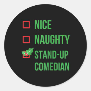 Stand-up Comedian Funny Pajama Weihnachtsgeschenk  Runder Aufkleber