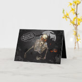 Stand Up Comedian Skeleton Joke Halloween Karte (Gelbe Blume)