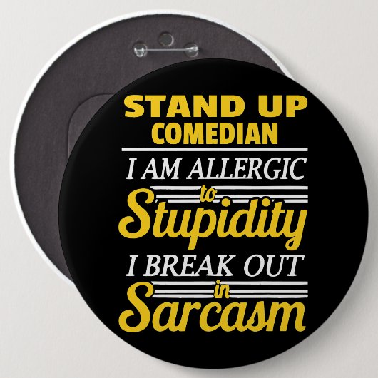 Stand Up Comedy Funny Button (Vorne & Hinten)