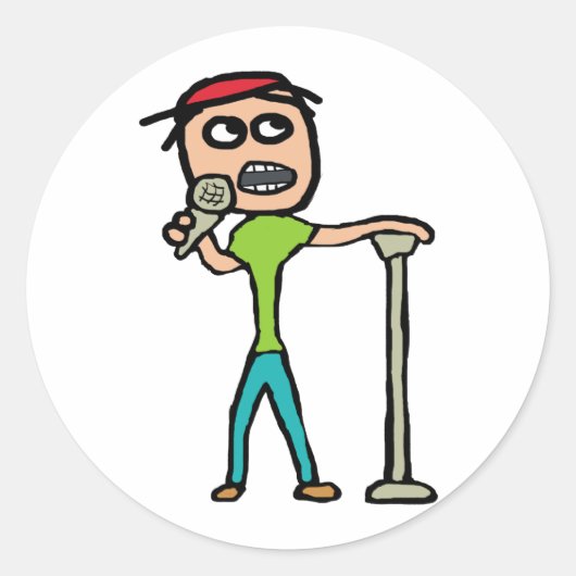 Stand Up Comedy Runder Aufkleber (Vorderseite)