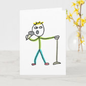 Stand-Up-Comedy-Strichmännchen Karte (Gelbe Blume)