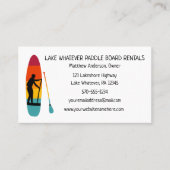 Stand Up Paddelboard SUP Paddleboarding Rental Visitenkarte (Vorderseite)