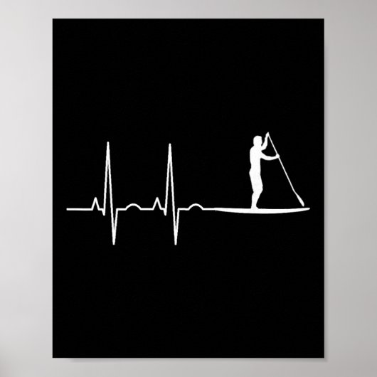 Stand Up Paddle Herzschlag Paddling Geschenk Männe Poster (Vorne)