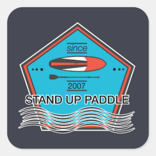 Stand Up Paddle Poster Quadratischer Aufkleber