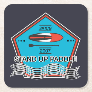 Stand Up Paddle Poster Rechteckiger Pappuntersetzer