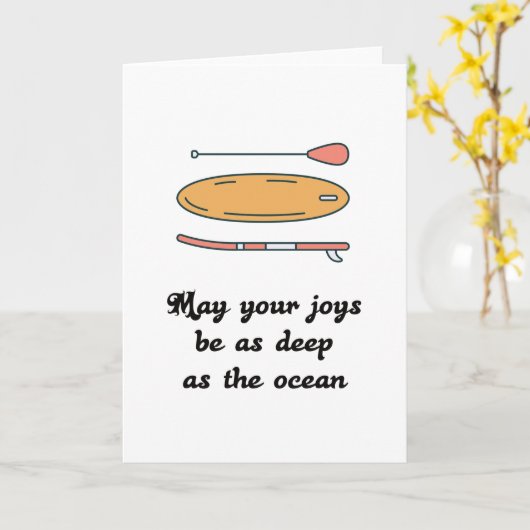 Stand Up Paddle - Present Gift Idea Karte (Gelbe Blume)